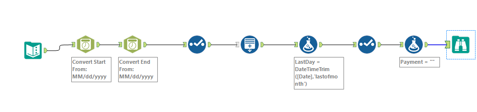 Summing records based on Start and End Date - Alteryx
