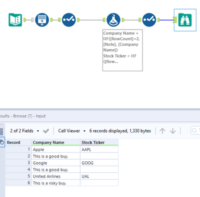 Create a table with a certain column on a separate row - Alteryx
