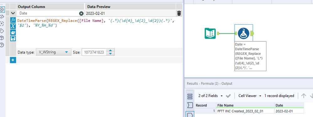 Regex parse Date from Filename - Alteryx