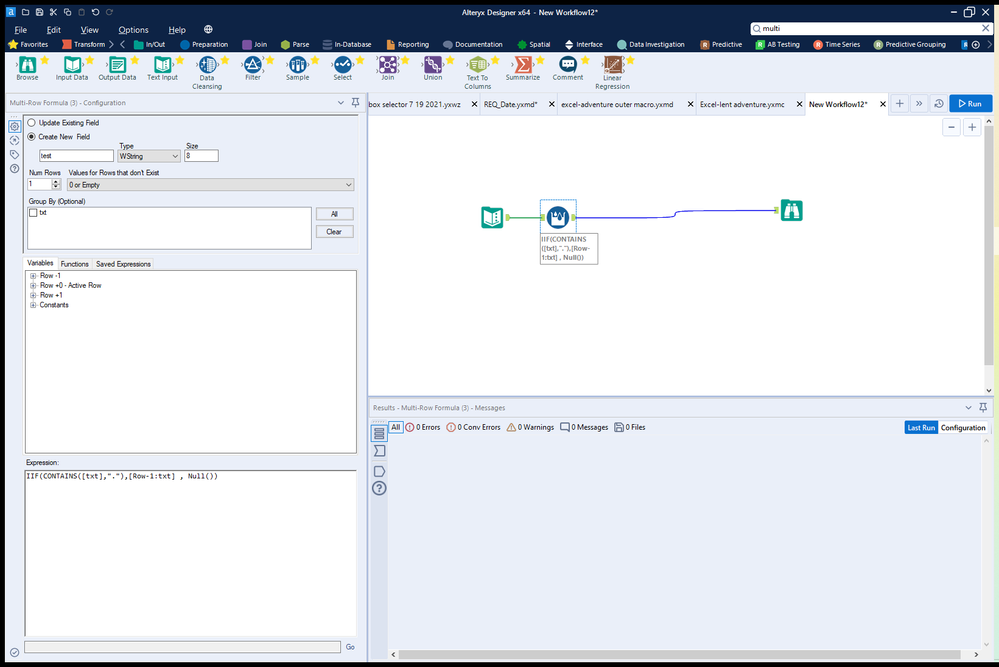 Multi field row formula - Alteryx