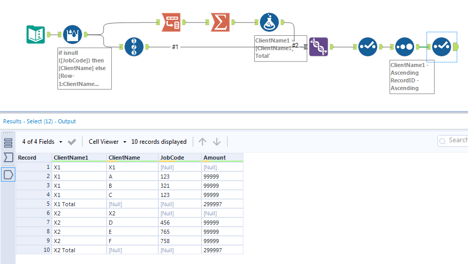 Applying formula involving multiple rows and columns and then ...