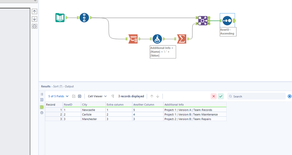 Merging three columns into one. - Alteryx