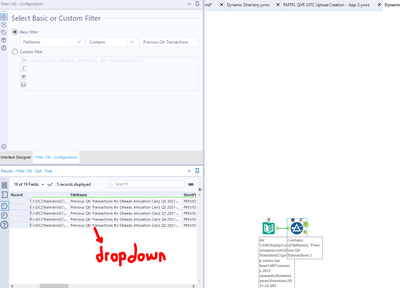 dynamic drop down - Alteryx