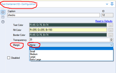 Tool Container Default Margin - Alteryx