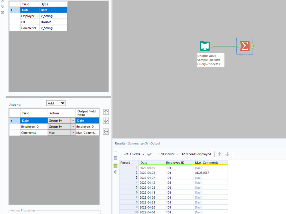 Find Out Unique Value based on condition - Alteryx
