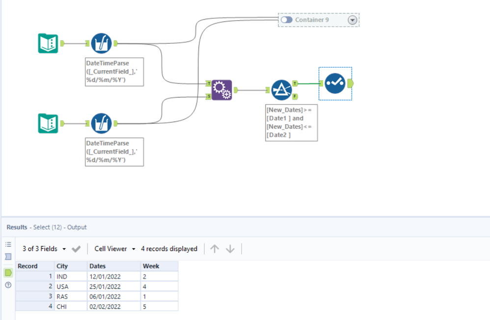 How to map the Dates column to date interval in alteryx - Alteryx
