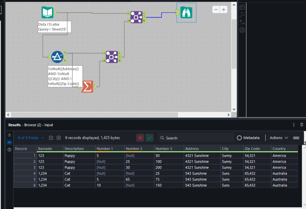 Copying Data to Blank Rows - Alteryx