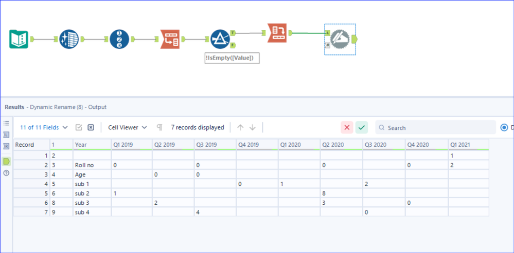 Remove Empty Rows and columns - Alteryx