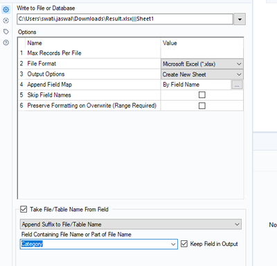 How to split data of one column as multiple sheet names - Alteryx