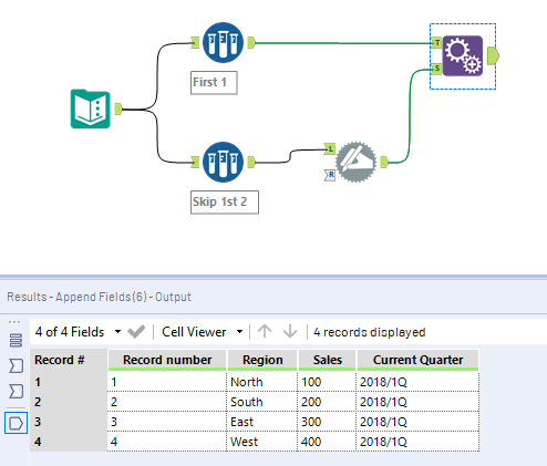 How to copy a specific cell value and show it on all rows - Alteryx