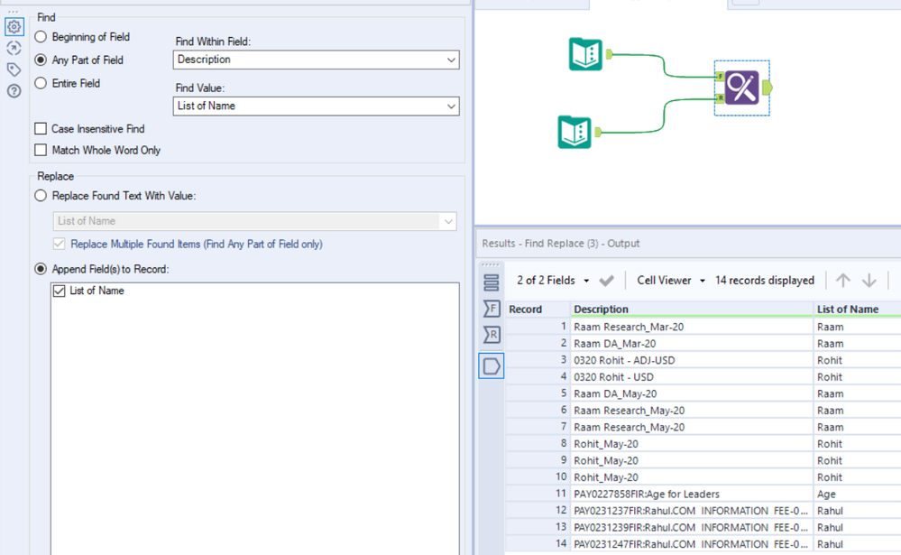 How to find in a particular column and place the result in separate ...