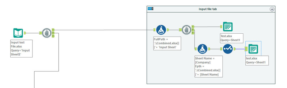 Splitting a column data into separate tabs. - Alteryx