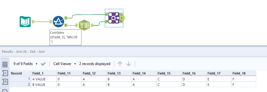Merge rows and split columns based on 2nd row - Alteryx