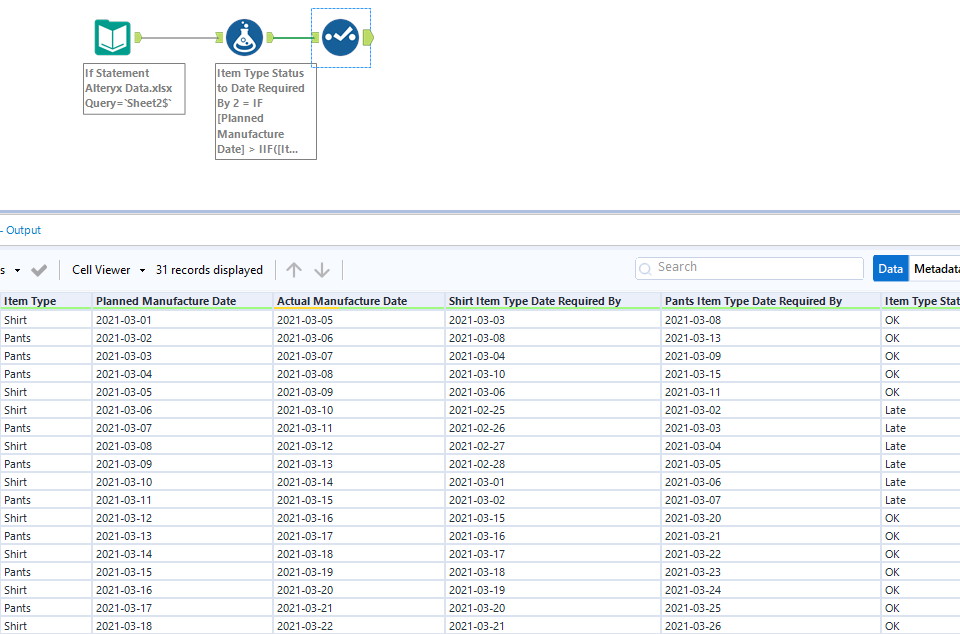 If Statement with multiple AND Statement - Alteryx