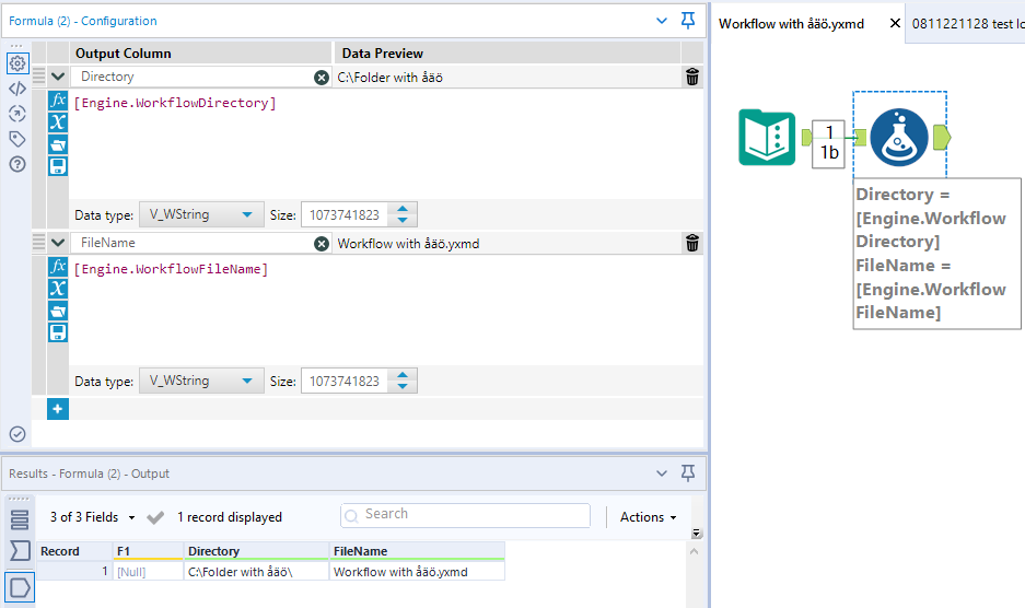 AMP engine constants doesn't support unicode characters? - Alteryx
