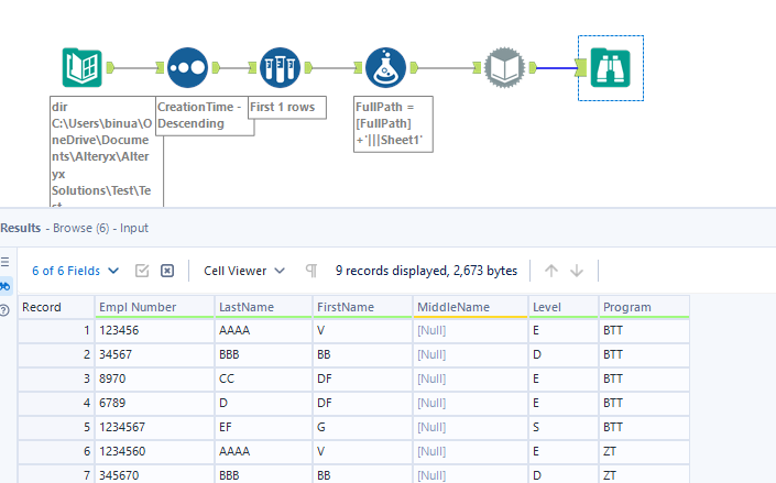 Picking up the latest file to use as my input file - Alteryx