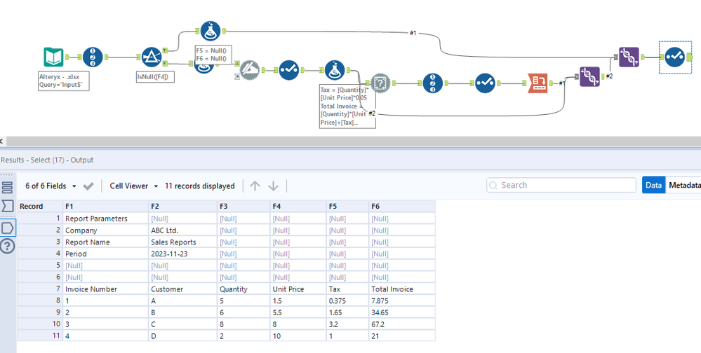 Merging rows from different sources into one Excel tab - Alteryx
