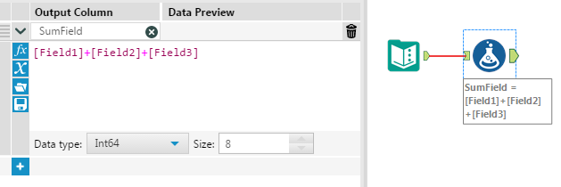 Summing data from Multiple columns into a new calculated column - Alteryx