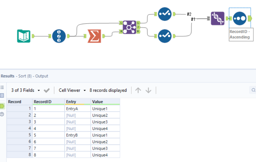 How to remove duplicates in one column but not a related one? - Alteryx