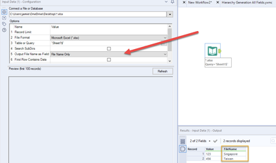 Adding one column country for each file uploaded using macro - Alteryx