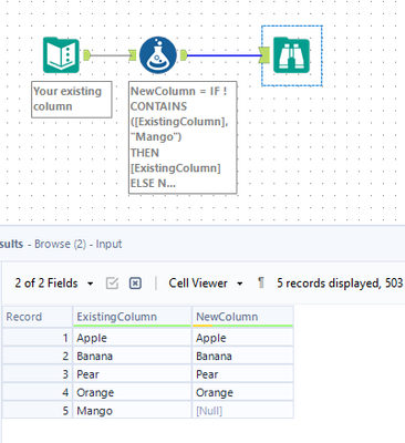 Exclude specific item(s) from existing column into a new column - Alteryx