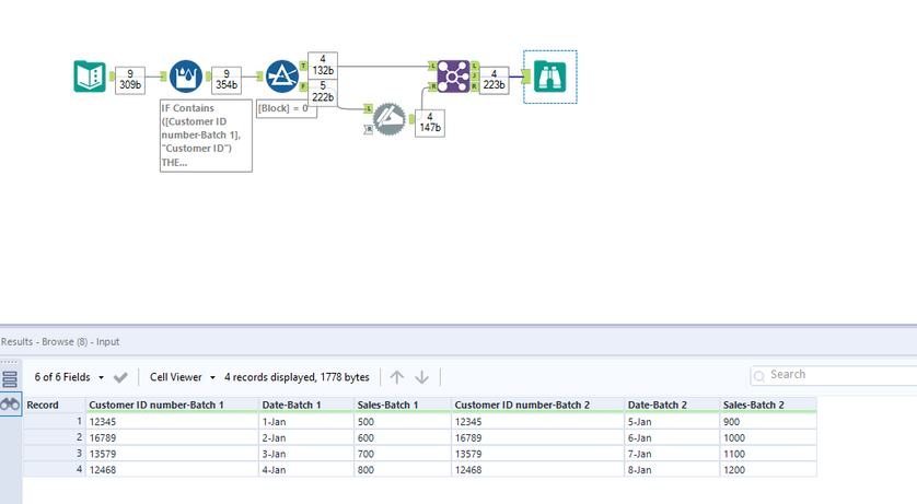 Move Bottom Rows to Right Hand Columns - Alteryx