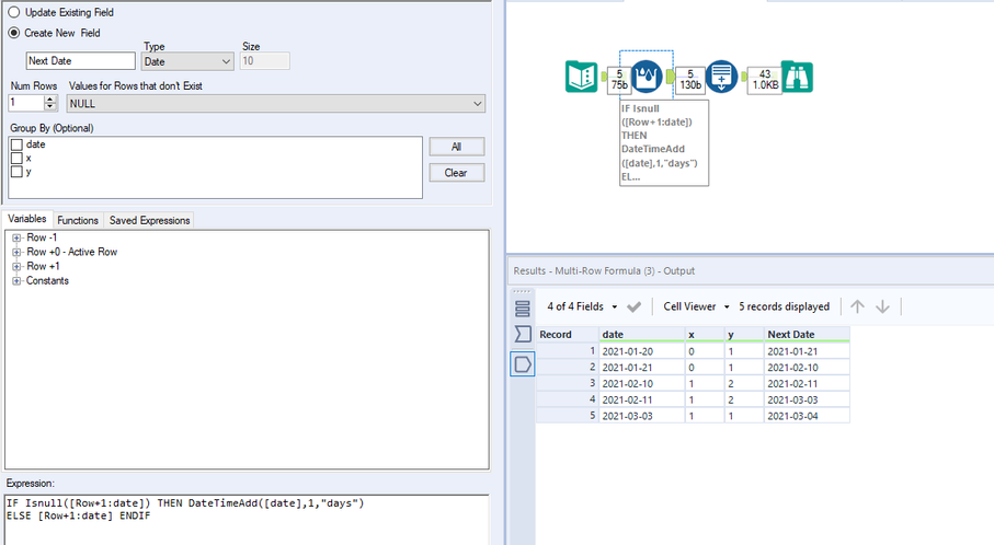 Generating rows between two date that differ more than a day - Alteryx