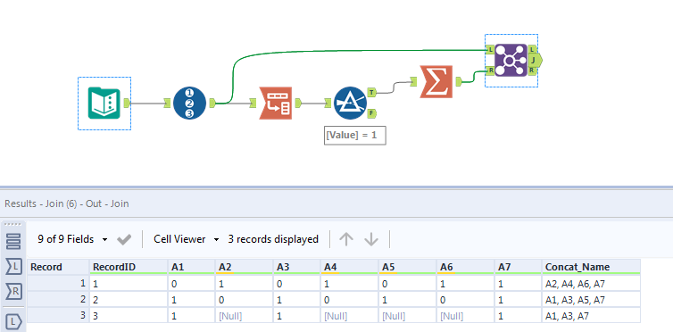 Use column header as value in another column - Alteryx