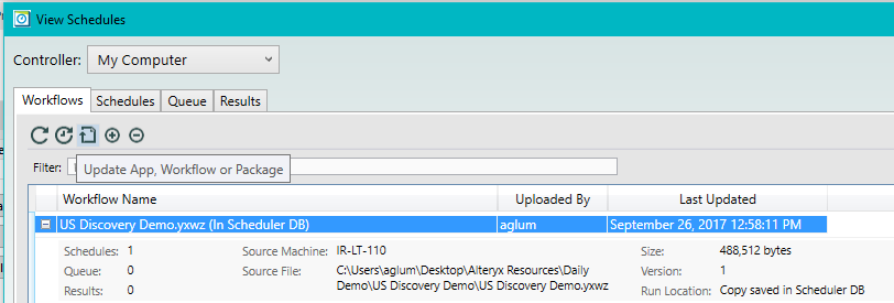 Bulk Update Scheduled Workflows - Alteryx