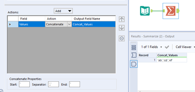 Convert Multiple rows to single variable - Alteryx
