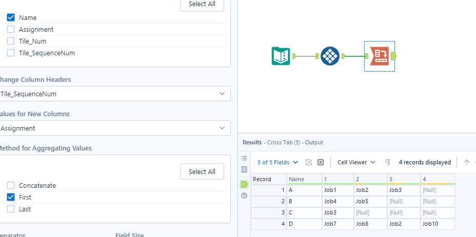 Split Data in a column based on a Name field - Alteryx