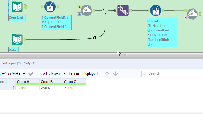 How to multiply to multiple columns in one table - Alteryx