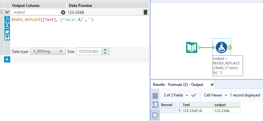 Remove all special characters/punctuations except for - and && - Alteryx