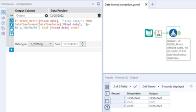 Put a specific date base on date type - Alteryx