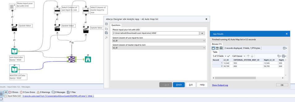 JOIN DATA BY USER SELECTION FIELDS - Alteryx