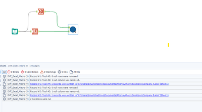 Output separate excel files removing blank columns - Alteryx