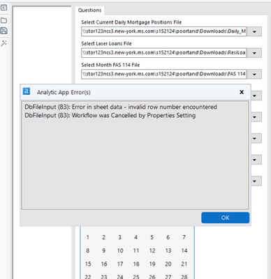 Alteryx Analytic App Error: Invalid Row Number Encountered - Alteryx