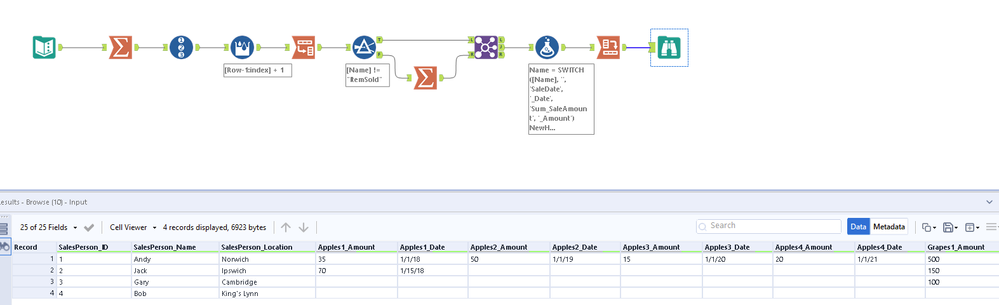 Grouping and re-organising data - Alteryx