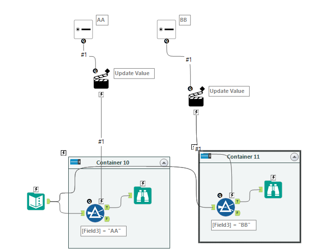 Radio Button with tool container - Alteryx