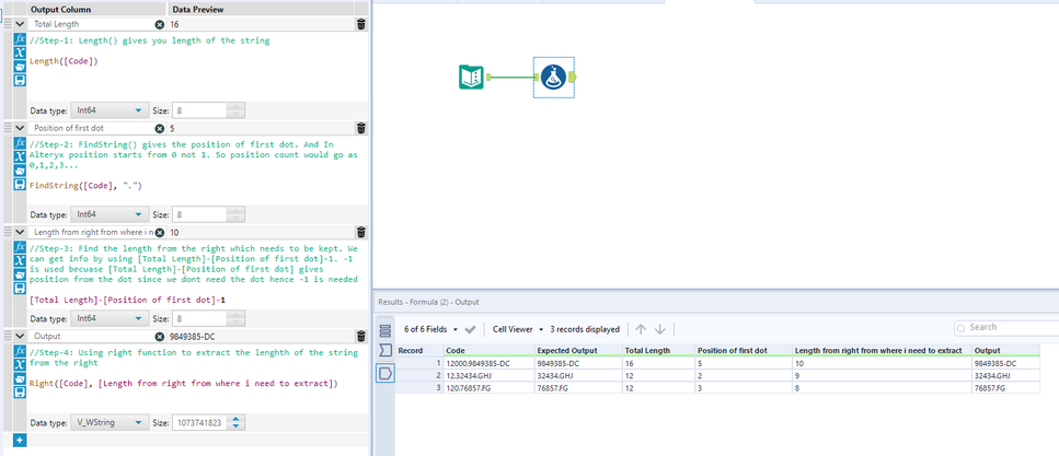 REMOVING THE CHARACTERS ON THE LEFT SIFE. - Alteryx