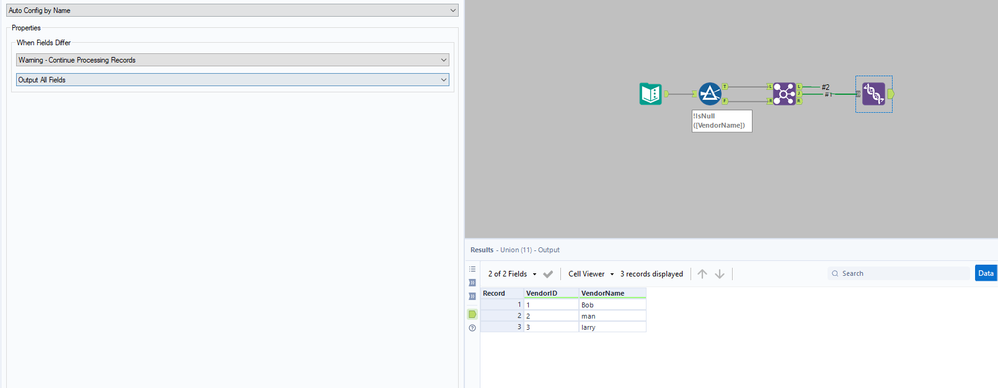 Fill in NULL values with other data in set - Alteryx