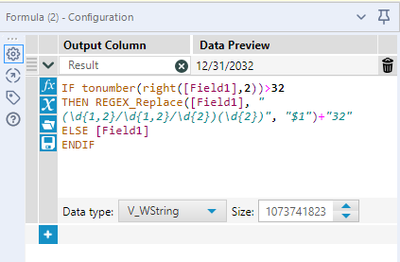 Replace only the year in Date Column using a condition - Alteryx