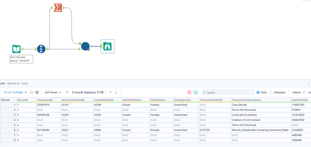 Text to row for large dataset with multiple dependent columns - Alteryx