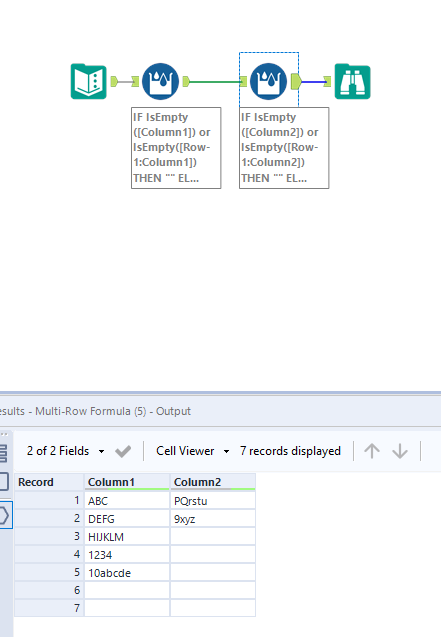 How to remove null value from the columns. - Alteryx