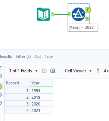 Filtering relevant year - Alteryx