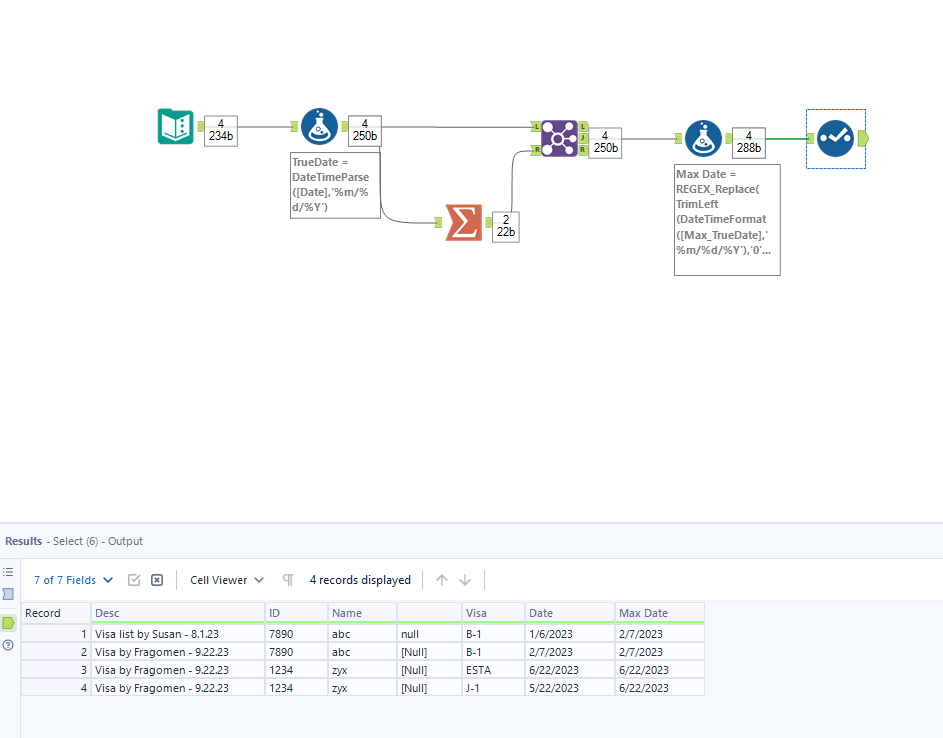 How to get Maximum of the date, when the dates are in same column - Alteryx
