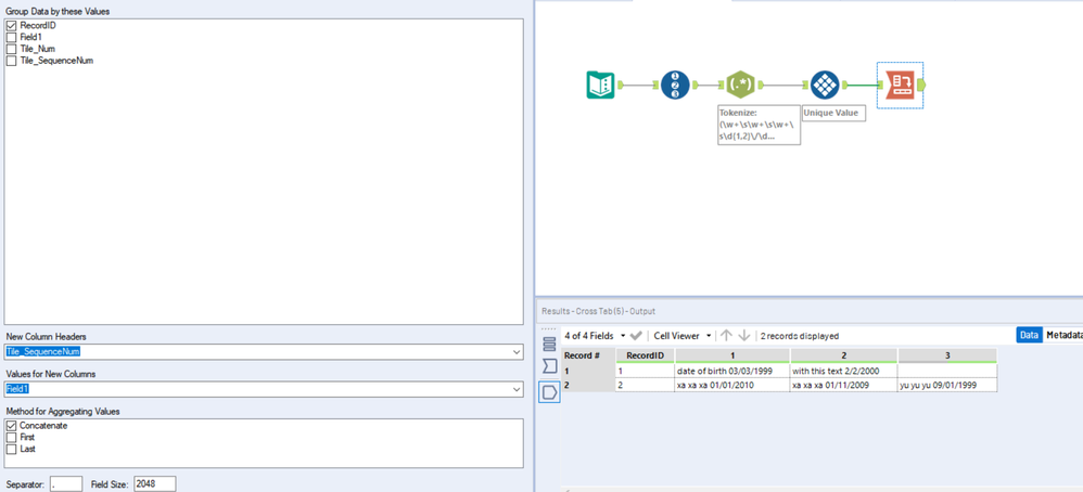 How to parse string and dates more than once in Regex - Alteryx