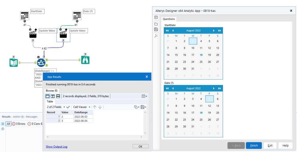 Using interface tool to update date in Filter tool - Alteryx