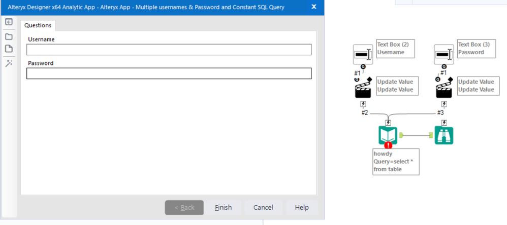 Alteryx App - Multiple usernames & Password and Constant SQL Query ...