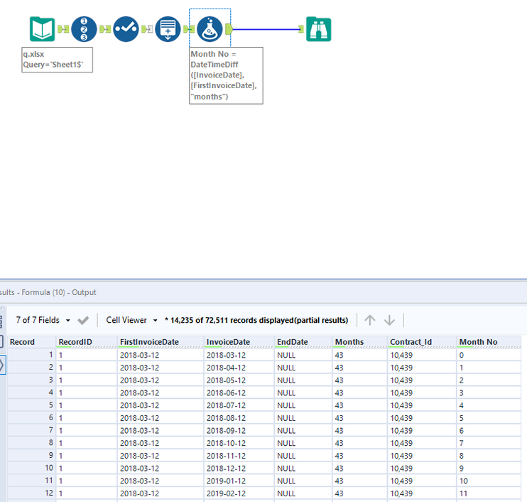 inserting Record- Repeating Rows based on the Months - Alteryx